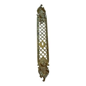 Antique Victorian Brass Door Key Plate